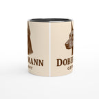 Dobermann Tasse – Vintage Sepia Hunde Portrait – Doberman Germany – Edles Hundegeschenk – Hunderasse Becher – Hundehalter Geschenk