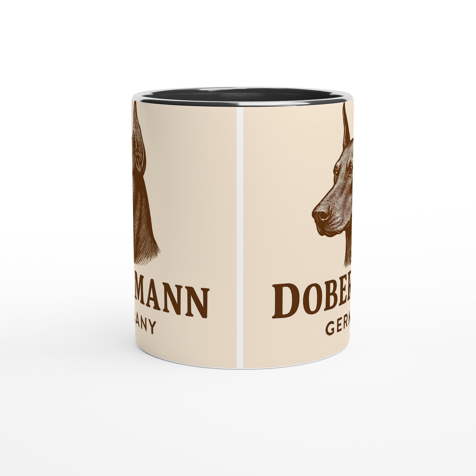 Dobermann Tasse – Vintage Sepia Hunde Portrait – Doberman Germany – Edles Hundegeschenk – Hunderasse Becher – Hundehalter Geschenk