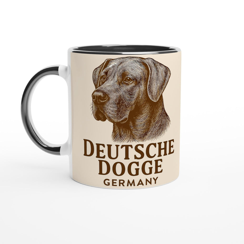 Deutsche Dogge Tasse – Vintage Sepia Portrait – Great Dane Germany – Edles Hunde Geschenk – Haustier Tasse – Hunderasse Illustration