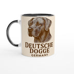 Deutsche Dogge Tasse – Vintage Sepia Portrait – Great Dane Germany – Edles Hunde Geschenk – Haustier Tasse – Hunderasse Illustration