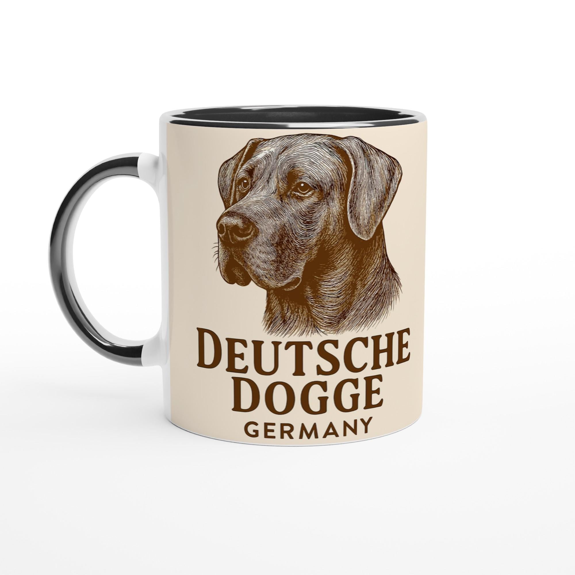 Deutsche Dogge Tasse – Vintage Sepia Portrait – Great Dane Germany – Edles Hunde Geschenk – Haustier Tasse – Hunderasse Illustration
