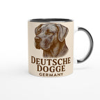Deutsche Dogge Tasse – Vintage Sepia Portrait – Great Dane Germany – Edles Hunde Geschenk – Haustier Tasse – Hunderasse Illustration