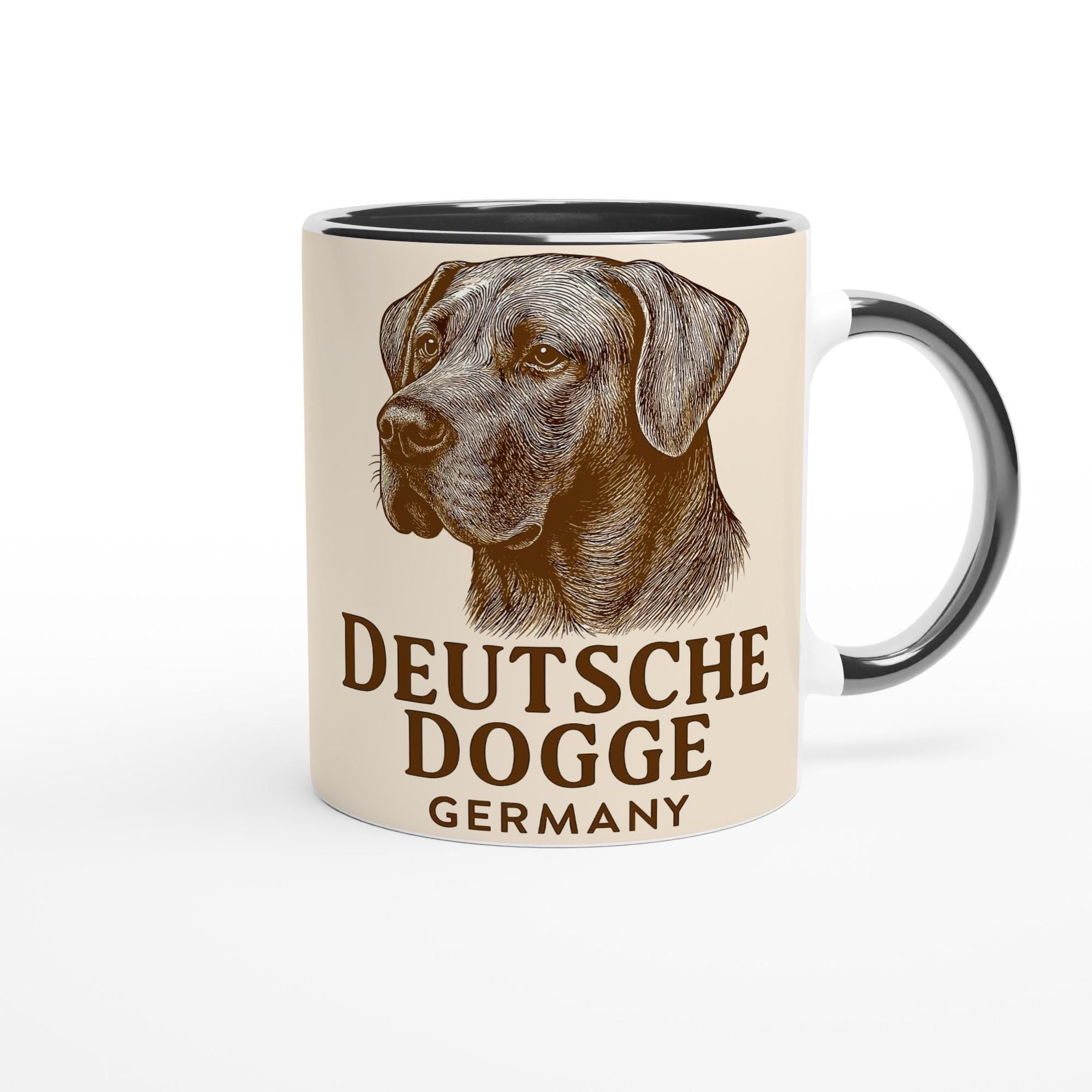 Deutsche Dogge Tasse – Vintage Sepia Portrait – Great Dane Germany – Edles Hunde Geschenk – Haustier Tasse – Hunderasse Illustration
