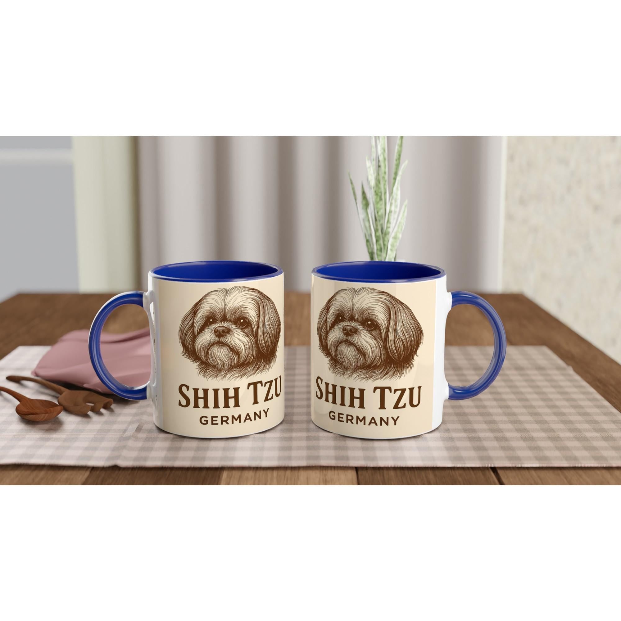 Shih Tzu Tasse – Vintage Sepia Hunde Portrait – Shih Tzu Geschenk – Hunderasse Becher – Haustier Kunst – Dog Lover Mug – Shih Tzu Germany