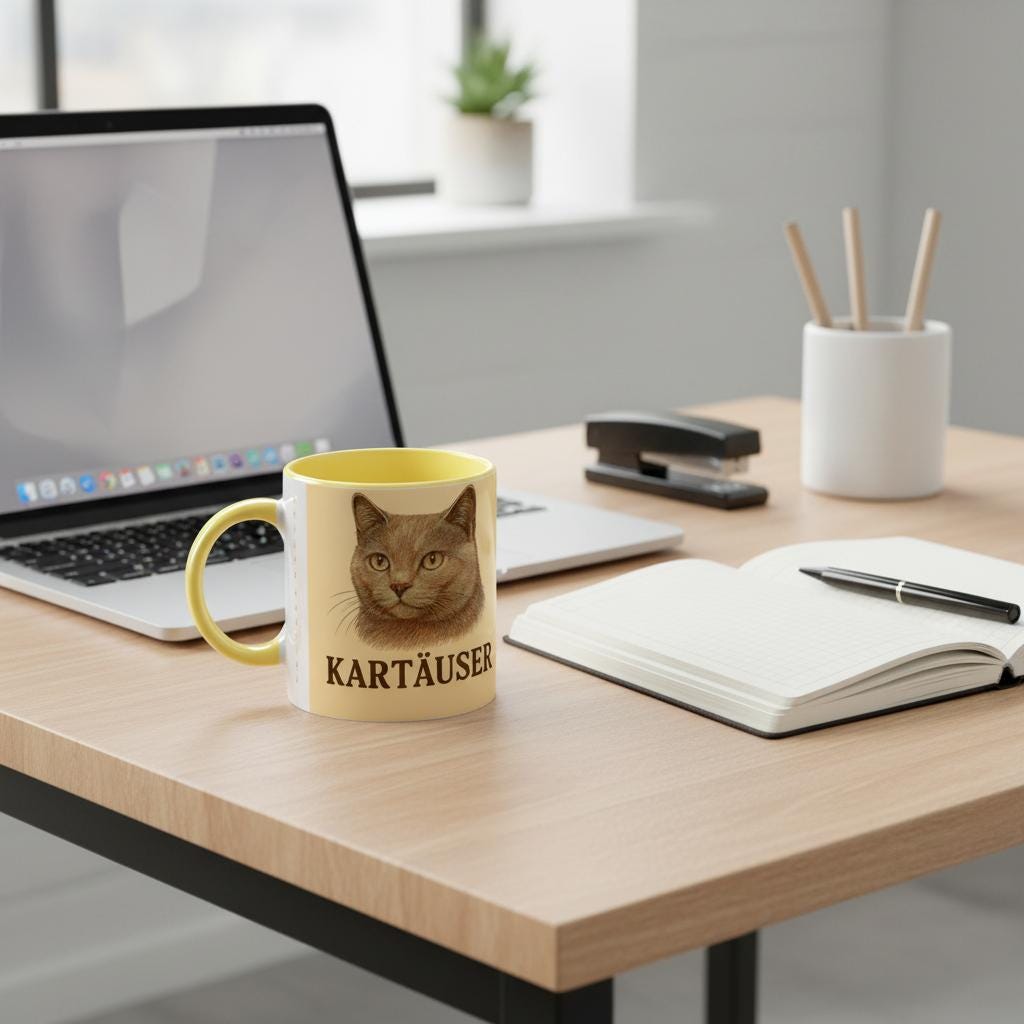 Kartäuser (Chartreux) Katze Tasse für Katzenliebhaber – Blue Grey Cat Mug für Charmeur-Fans & Edelkatzenfreunde