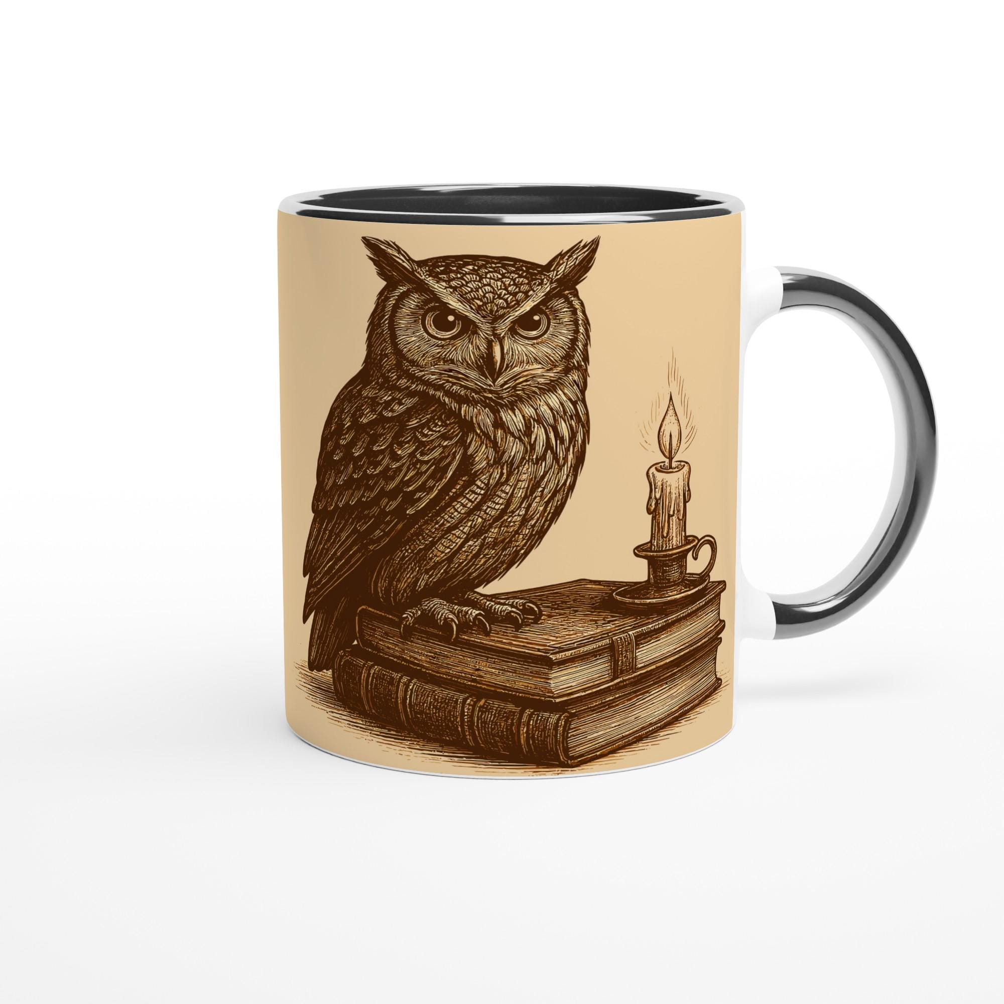 Lesende Eule – Owl Reading Design für Bücherliebhaber & Eulen-Fans – Vintage Line Art Illustration