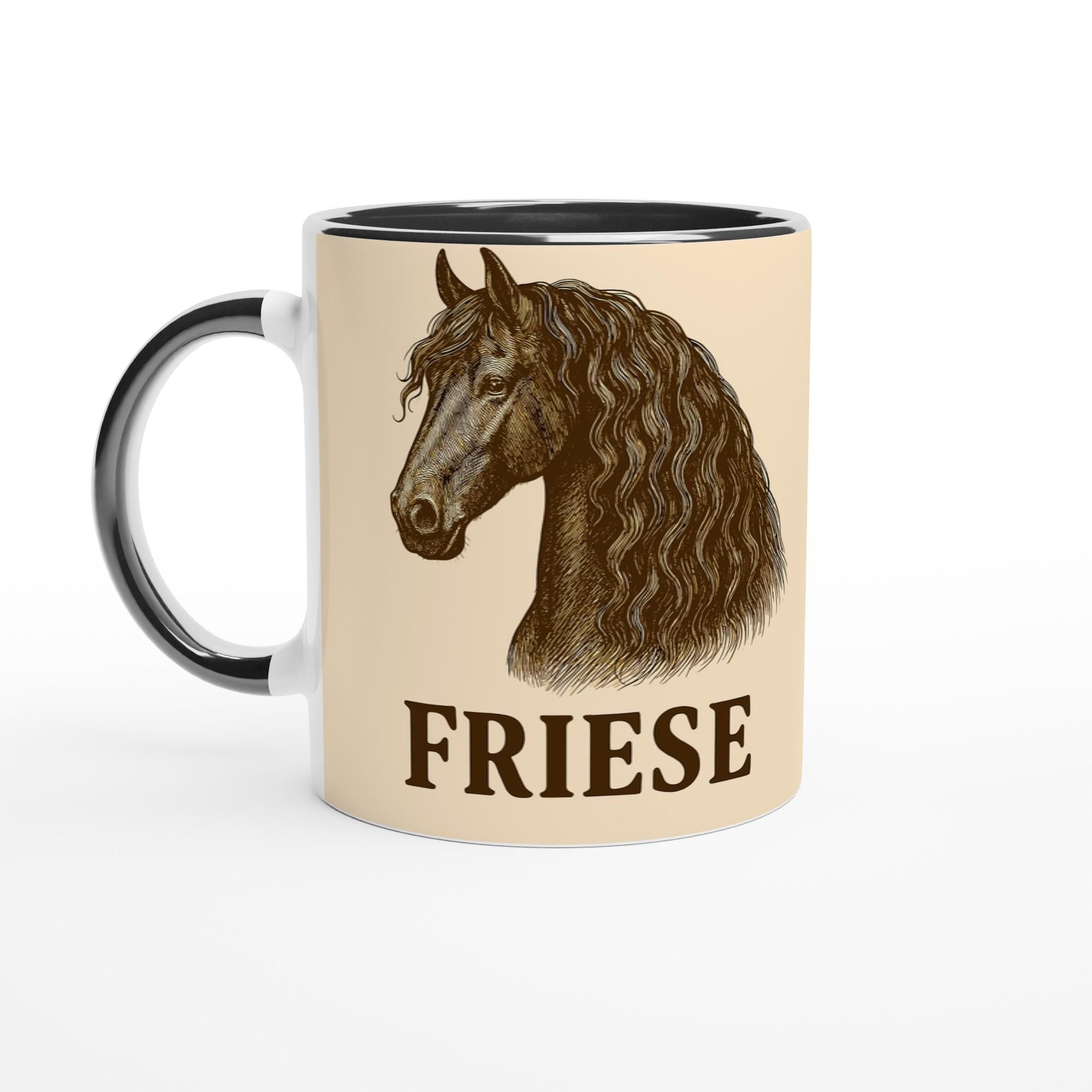 Friese Pferd Line Art – Friesian Horse Illustration für Pferdeliebhaber – Edles Barockpferd Design