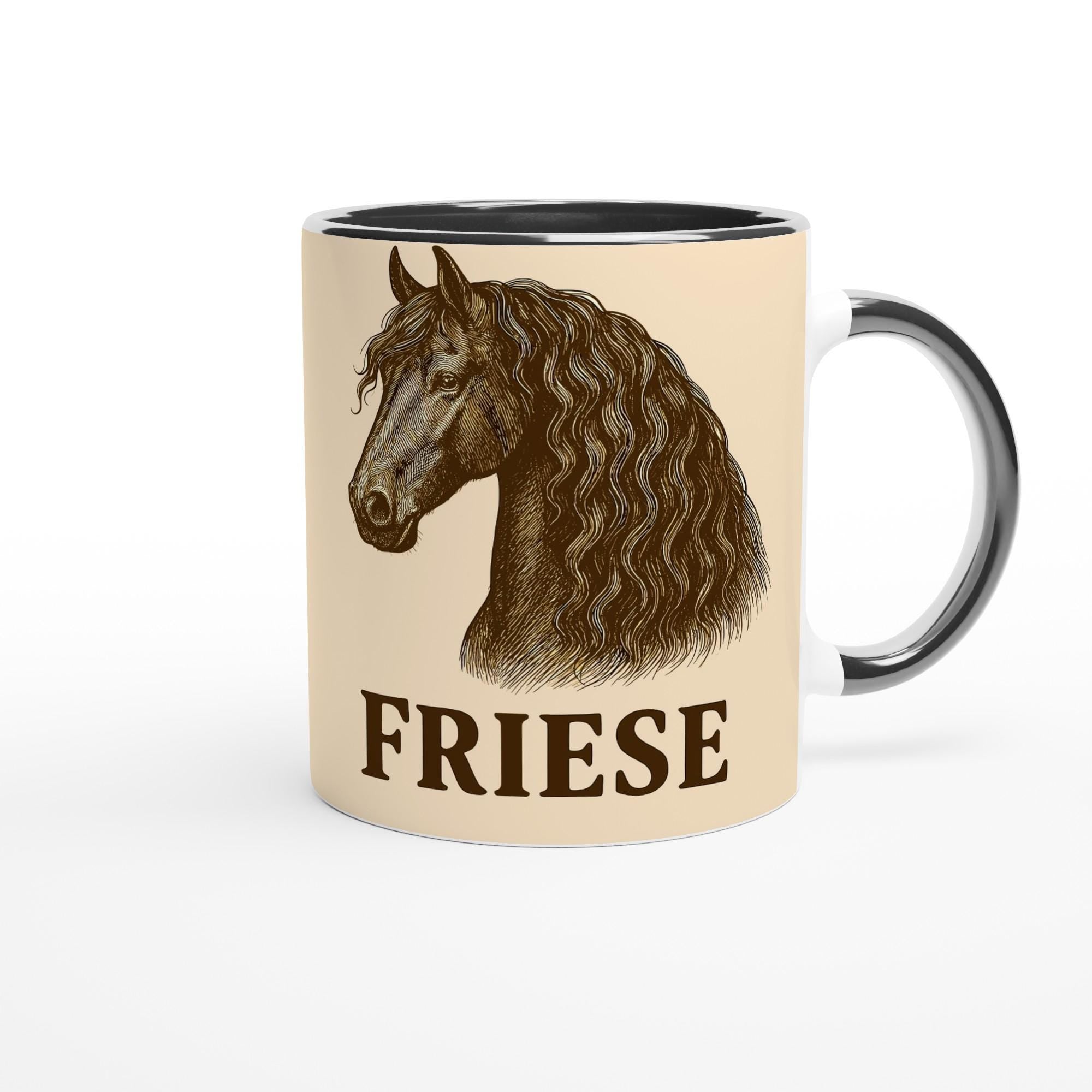 Friese Pferd Line Art – Friesian Horse Illustration für Pferdeliebhaber – Edles Barockpferd Design