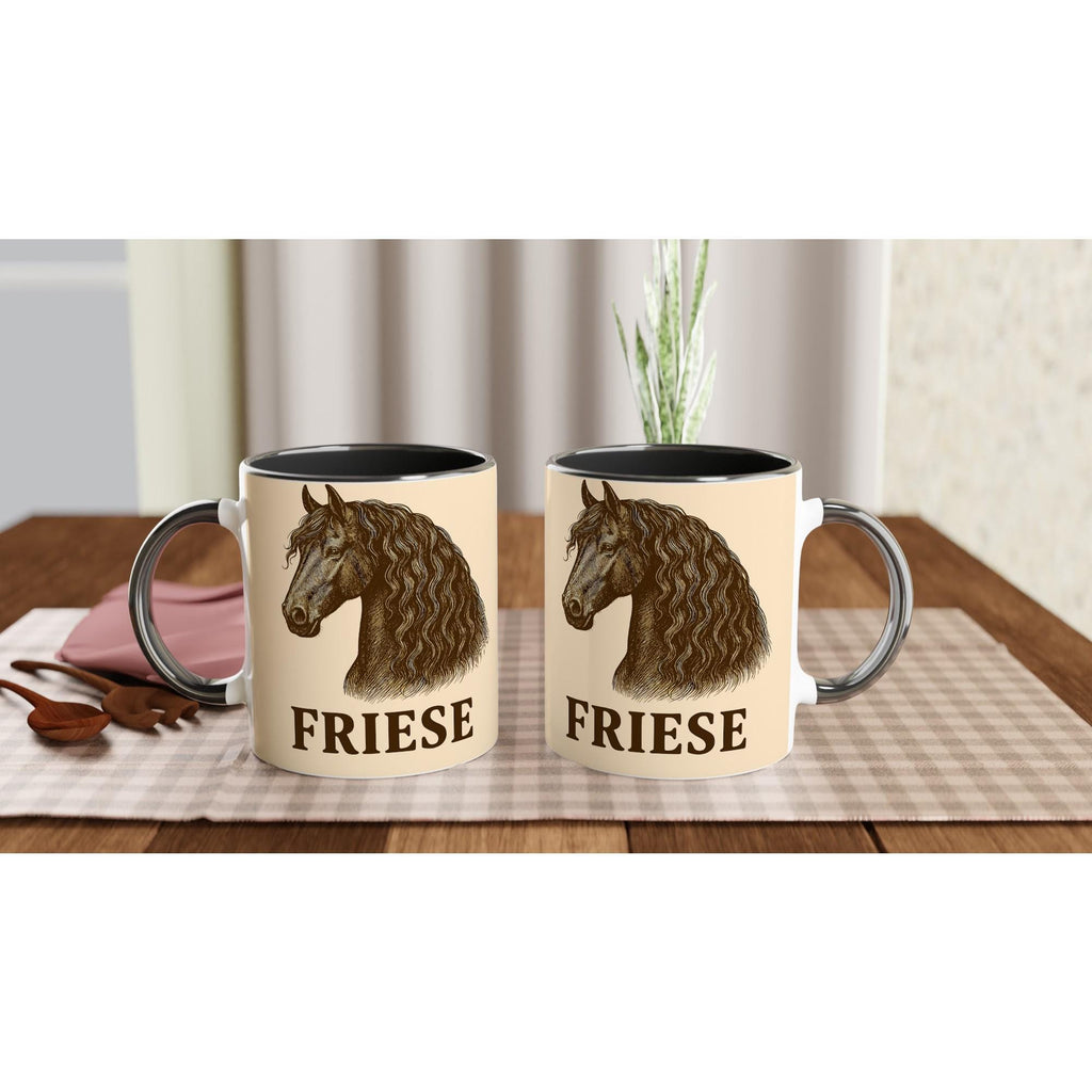 Friese Pferd Line Art – Friesian Horse Illustration für Pferdeliebhaber – Edles Barockpferd Design