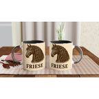 Friese Pferd Line Art – Friesian Horse Illustration für Pferdeliebhaber – Edles Barockpferd Design