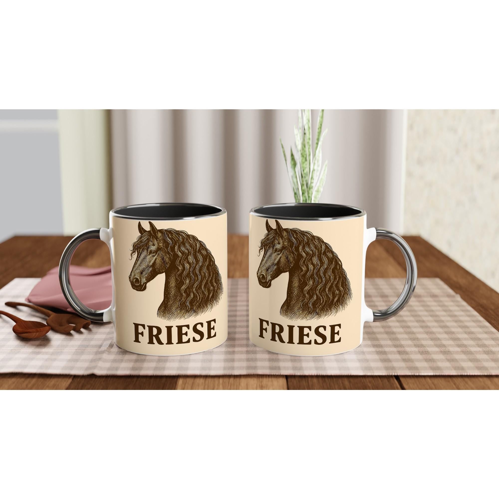 Friese Pferd Line Art – Friesian Horse Illustration für Pferdeliebhaber – Edles Barockpferd Design