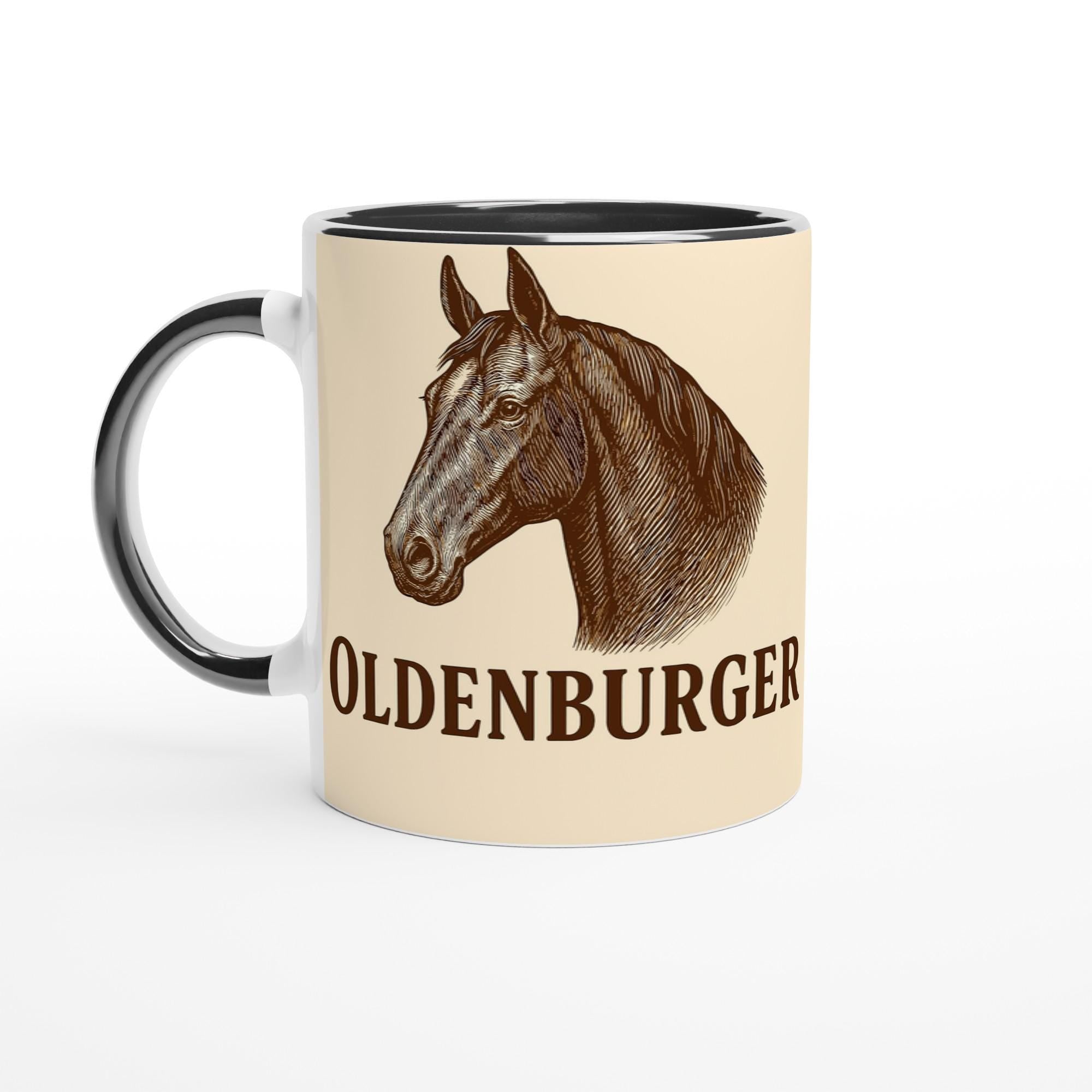 Oldenburger Pferd Line Art – Warmblut Illustration für Pferdeliebhaber – Edles Reitsport Design