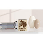 Quarter Horse Line Art – Westernpferd Illustration für Pferdeliebhaber – Edles American Quarter Horse Design