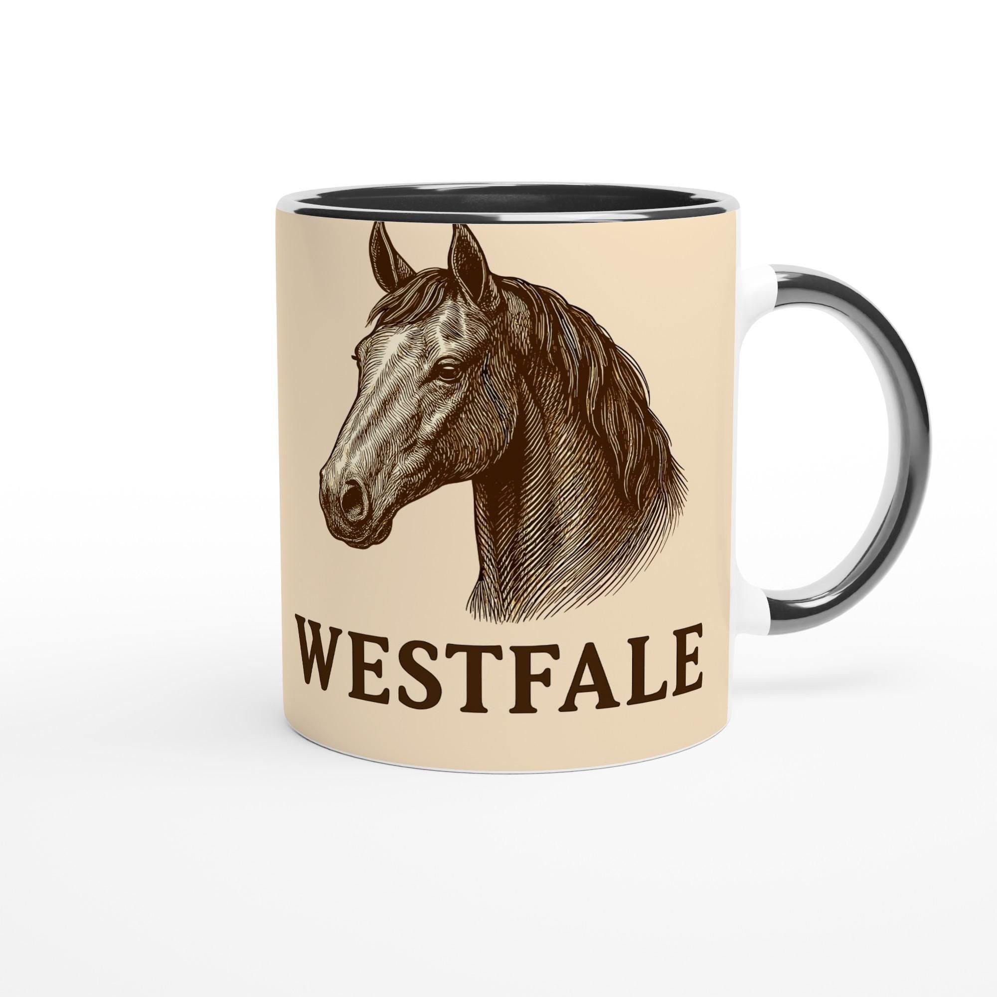 Westfale Pferd Line Art – Warmblut Illustration für Pferdeliebhaber – Edles Westfalen Reitsport Design