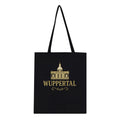 Wuppertal Tote Bag – Schwarze Premium Stofftasche mit Gold Print | Geschenk für Wuppertal Fans | Wiederverwendbare Einkaufstasche