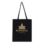 Wuppertal Tote Bag – Schwarze Premium Stofftasche mit Gold Print | Geschenk für Wuppertal Fans | Wiederverwendbare Einkaufstasche