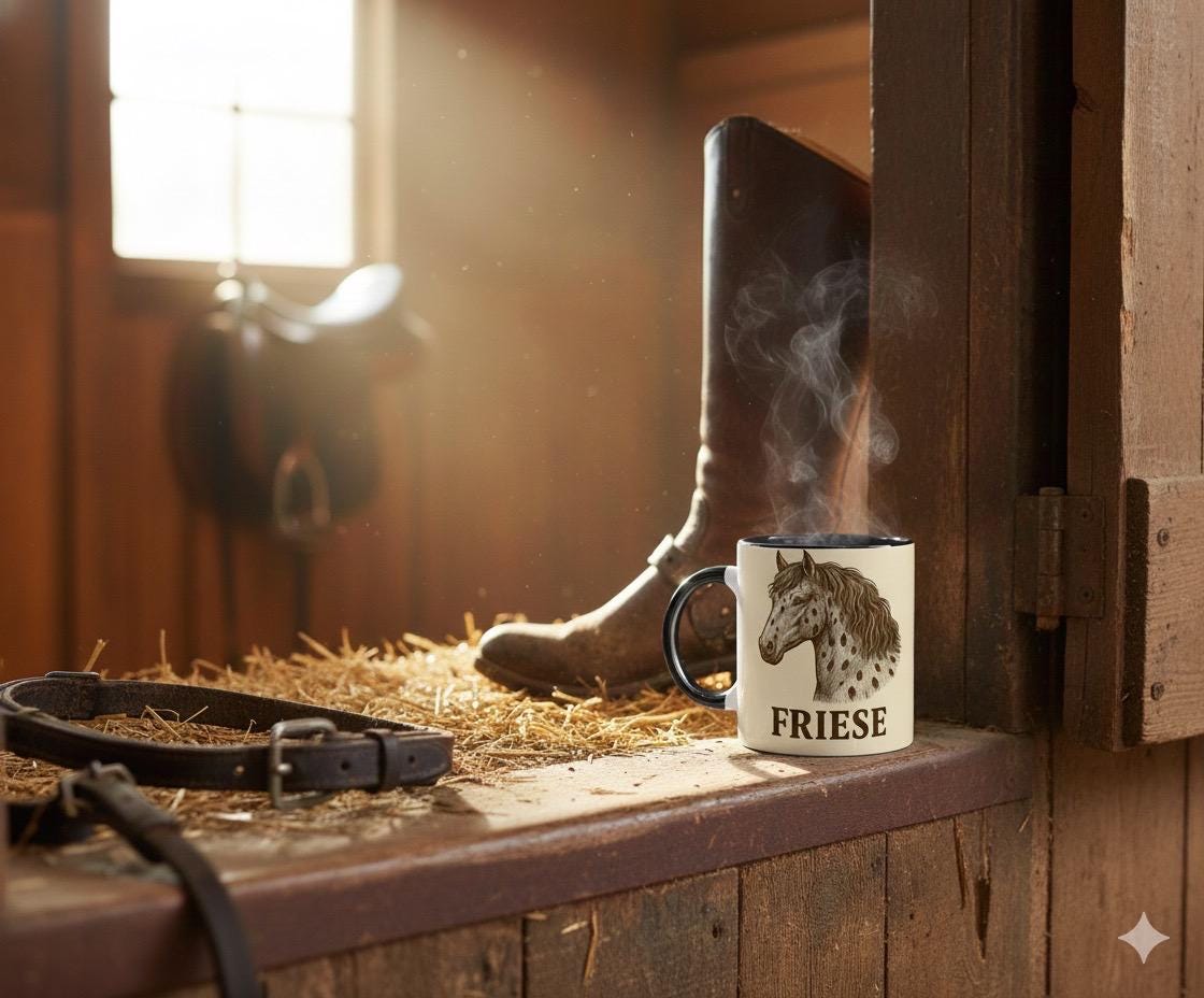 Hannoveraner Pferd Line Art – Hanoverian Horse Illustration für Pferdeliebhaber – Edles Warmblut Design