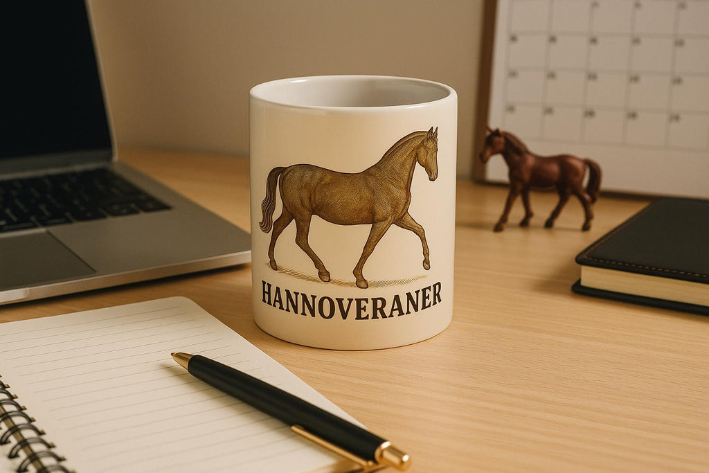 Hannoveraner Pferd Line Art – Hanoverian Horse Illustration für Pferdeliebhaber – Edles Warmblut Design