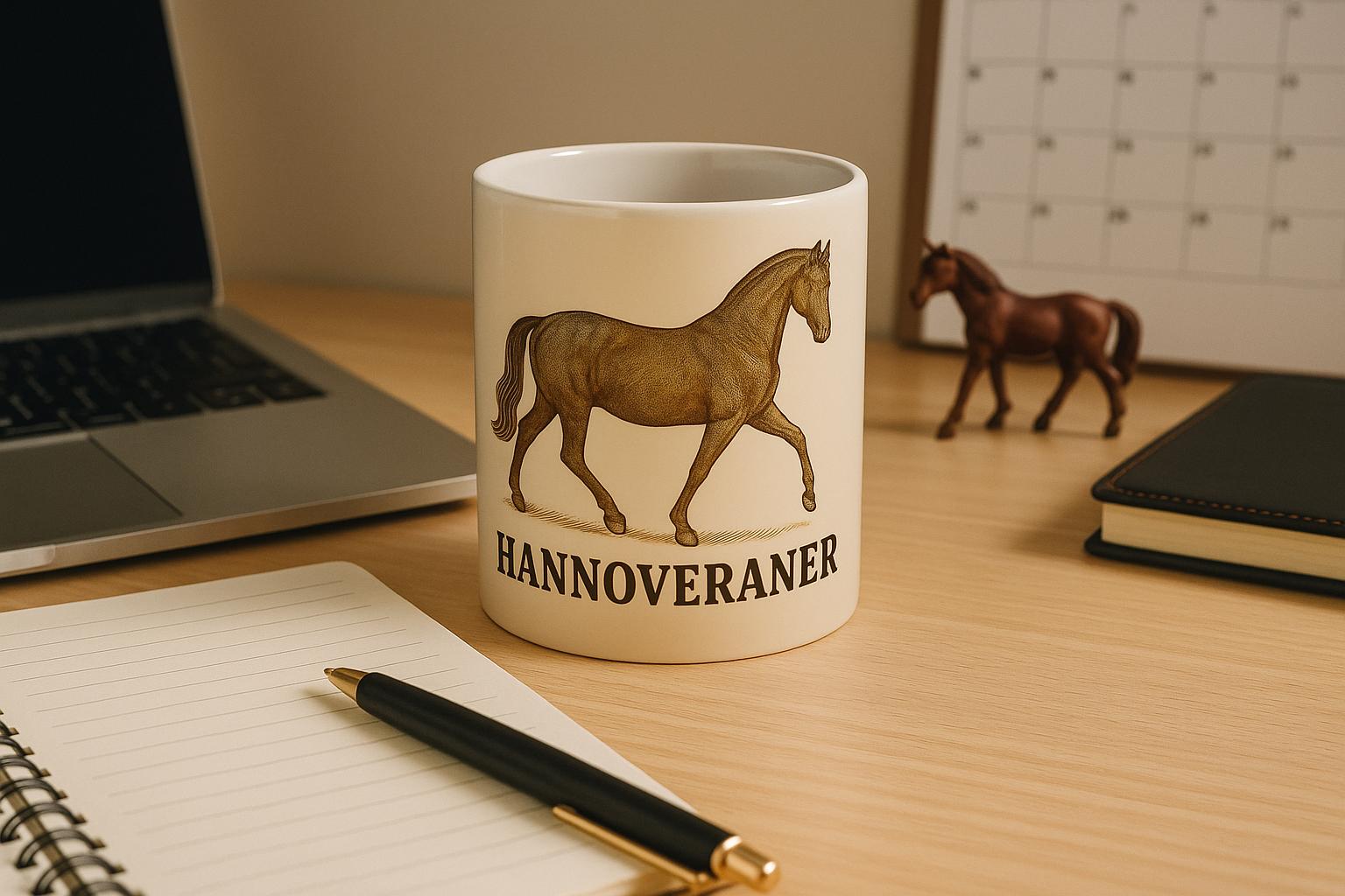 Hannoveraner Pferd Line Art – Hanoverian Horse Illustration für Pferdeliebhaber – Edles Warmblut Design