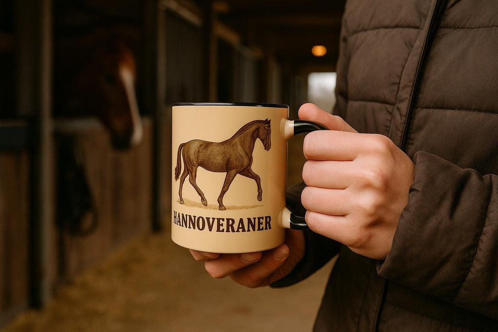 Hannoveraner Pferd Line Art – Hanoverian Horse Illustration für Pferdeliebhaber – Edles Warmblut Design