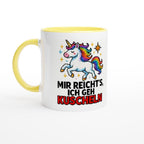 Einhorn Tasse – “Mir reicht’s, ich geh kuscheln” | Lustige Kaffeetasse | Geschenk für Kinder, Freundin & Einhorn-Fans