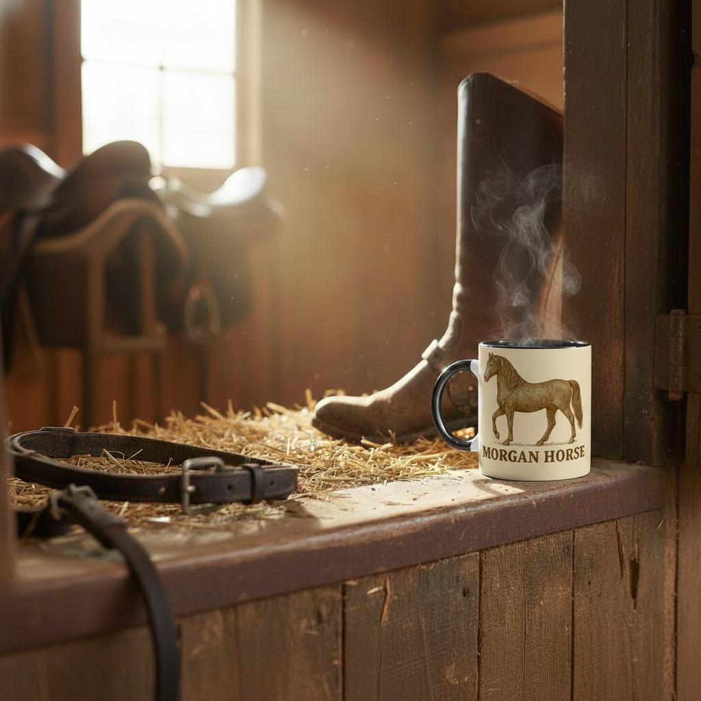 Morgan Horse – Klassisches Amerikanisches Pferdemotiv | Morgan Horse Artwork | Elegante Pferde Illustration | Geschenk für Pferdeliebhaber