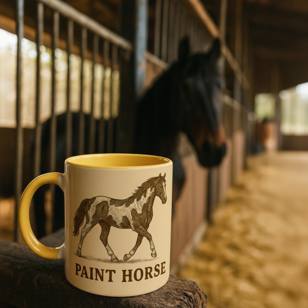 Paint Horse – Western Pferdemotiv | Pinto Horse Artwork | Spotted Horse Illustration | Geschenk für Pferdeliebhaber & Westernfans