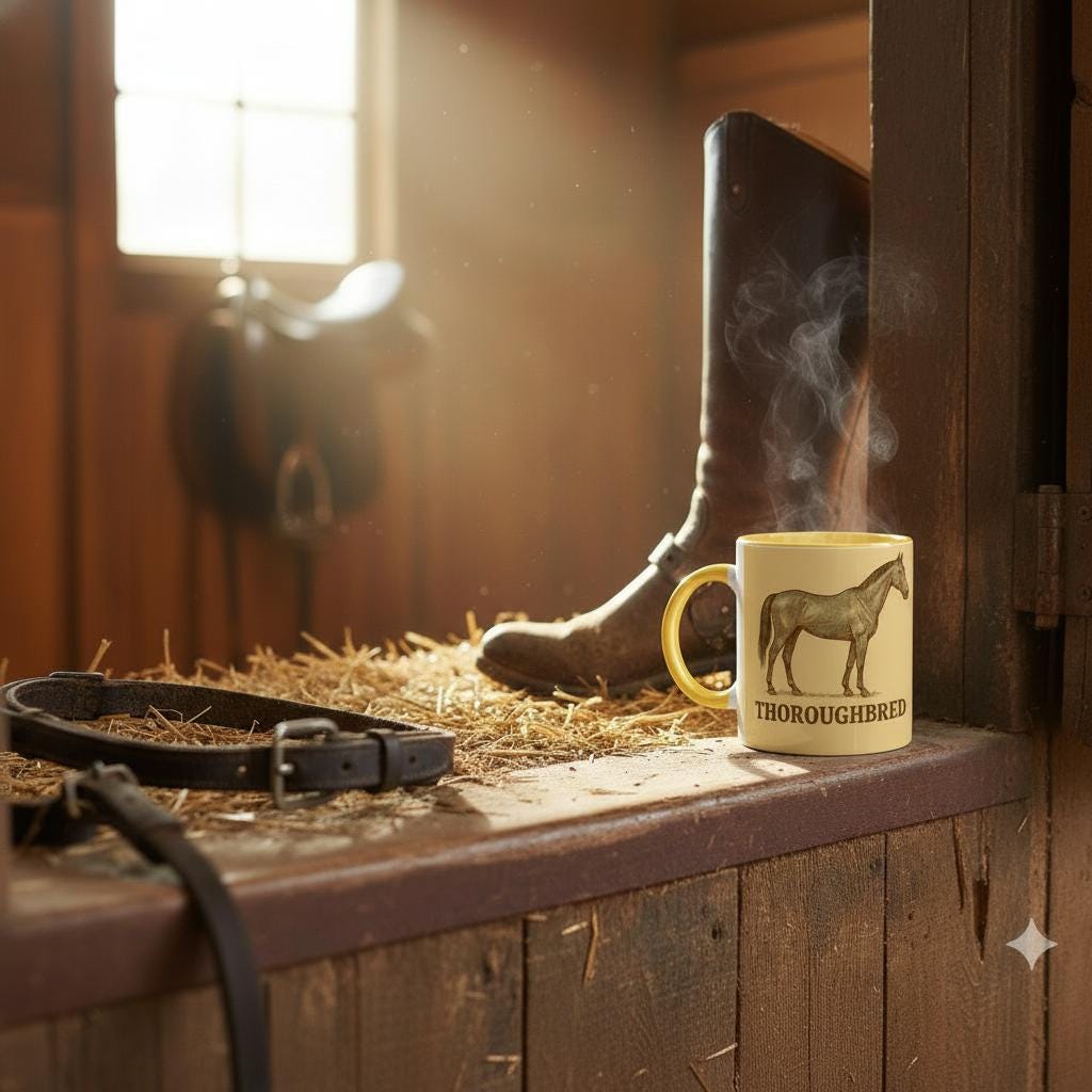 Thoroughbred – Elegantes Englisches Vollblut Motiv | Racehorse Artwork | Athletische Pferde-Illustration | Geschenk für Pferdeliebhaber