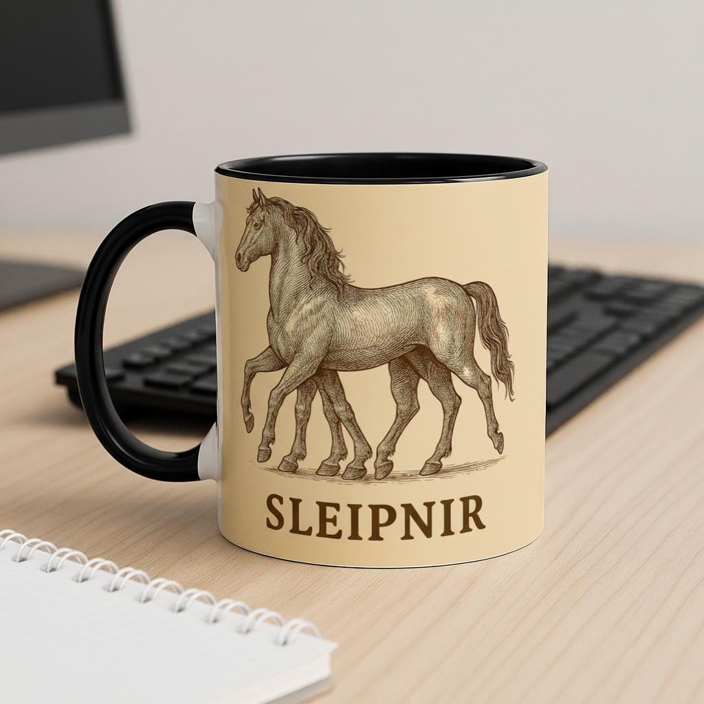 Sleipnir – Nordisches Mythologie Motiv | Odins Achtbeiniges Pferd | Viking & Norse Artwork | Mystische Pferde Illustration