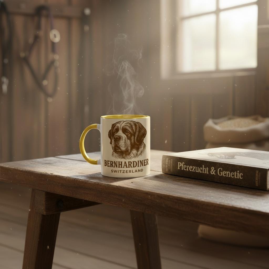 Bernhardiner – Swiss Saint Bernard Motiv | Sanftes Alpenhund Artwork | Elegante Hunde-Illustration | Geschenk für Hundeliebhaber