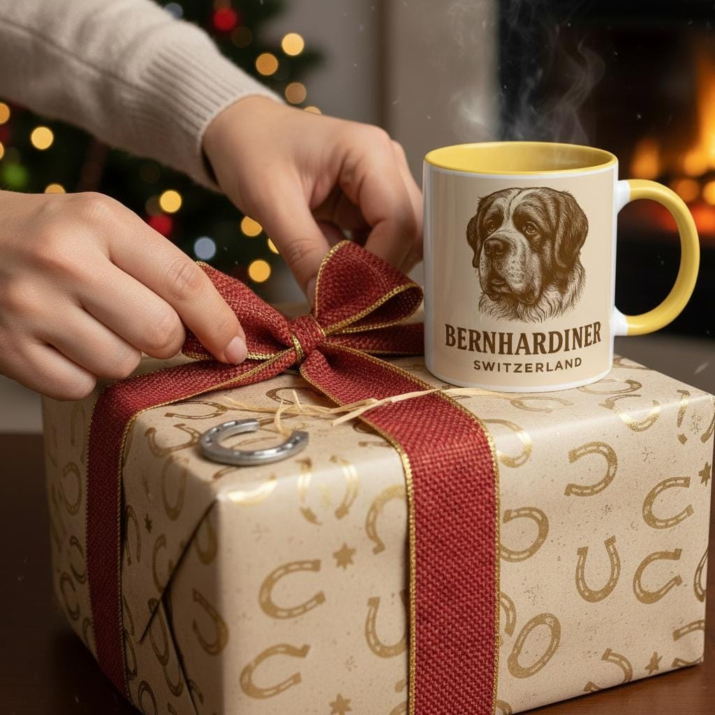 Bernhardiner – Swiss Saint Bernard Motiv | Sanftes Alpenhund Artwork | Elegante Hunde-Illustration | Geschenk für Hundeliebhaber