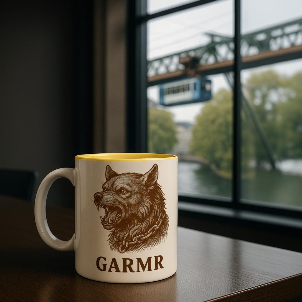 Garmr – Nordischer Unterweltwächter | Norse Mythology Artwork | Dunkles Wolf-Motiv | Mythologische Silhouette für Fantasyfans