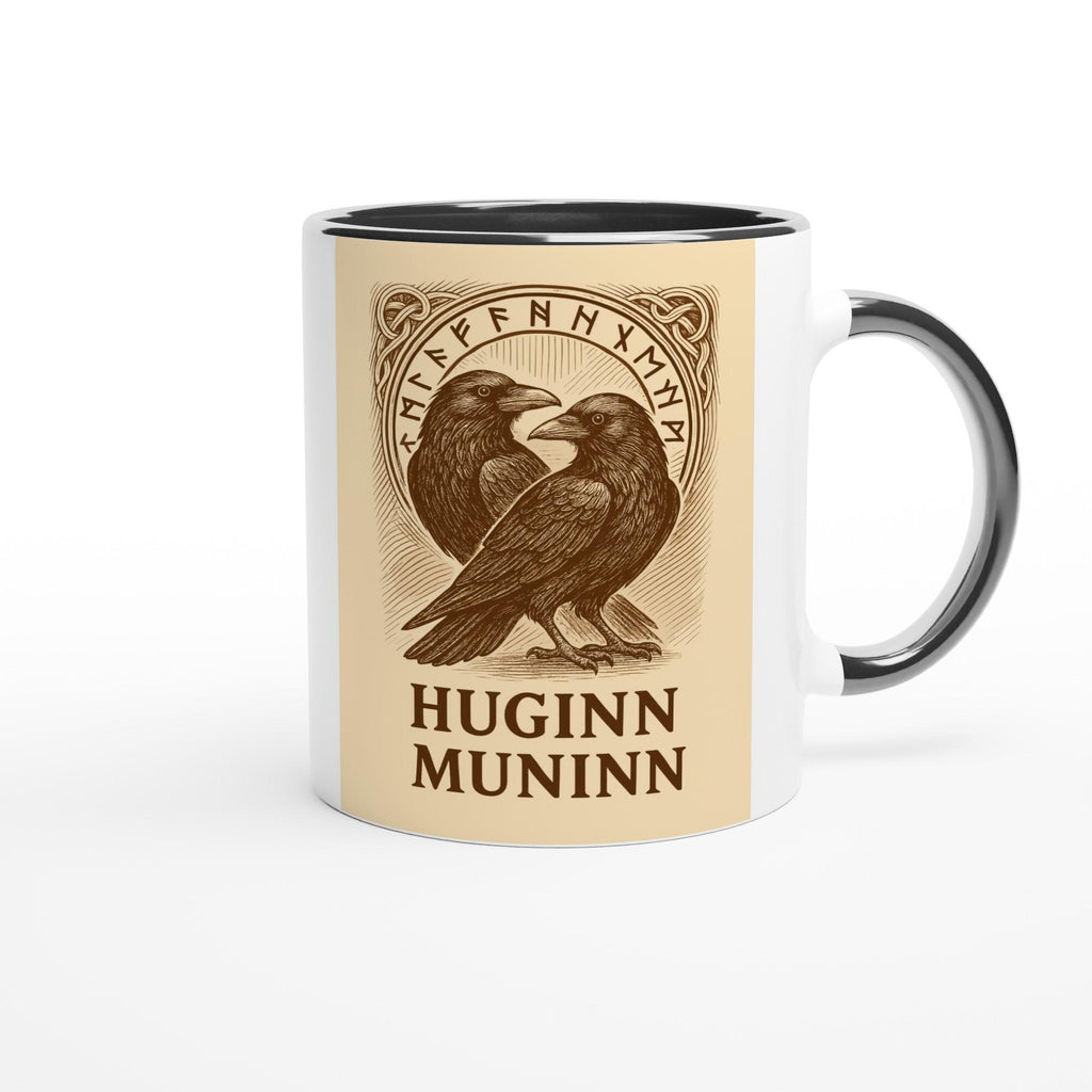 Huginn & Muninn – Odins Raben Motiv | Nordische Mythologie Illustration | Viking Raven Artwork | Mystische Silhouette