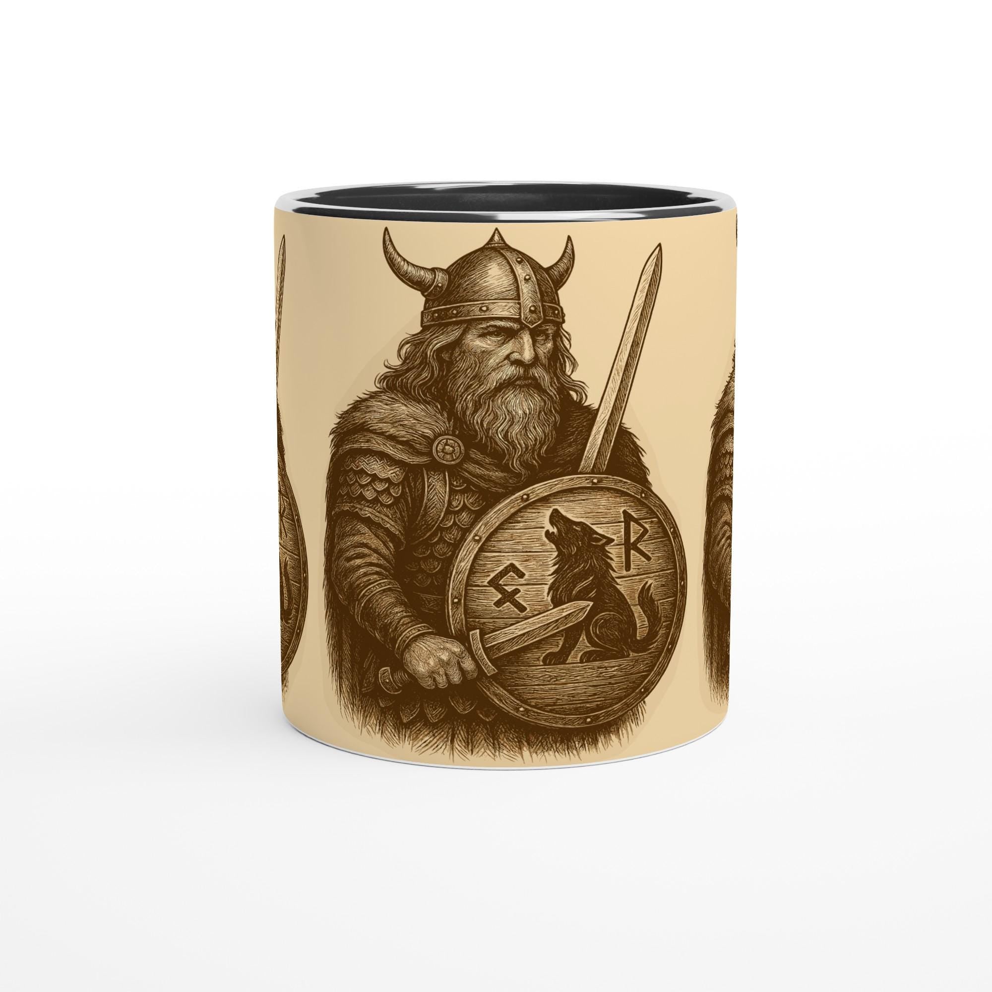 Krieger – Nordische Warrior Silhouette | Mythologische Kämpfer-Illustration | Minimalistisches Fantasy Artwork