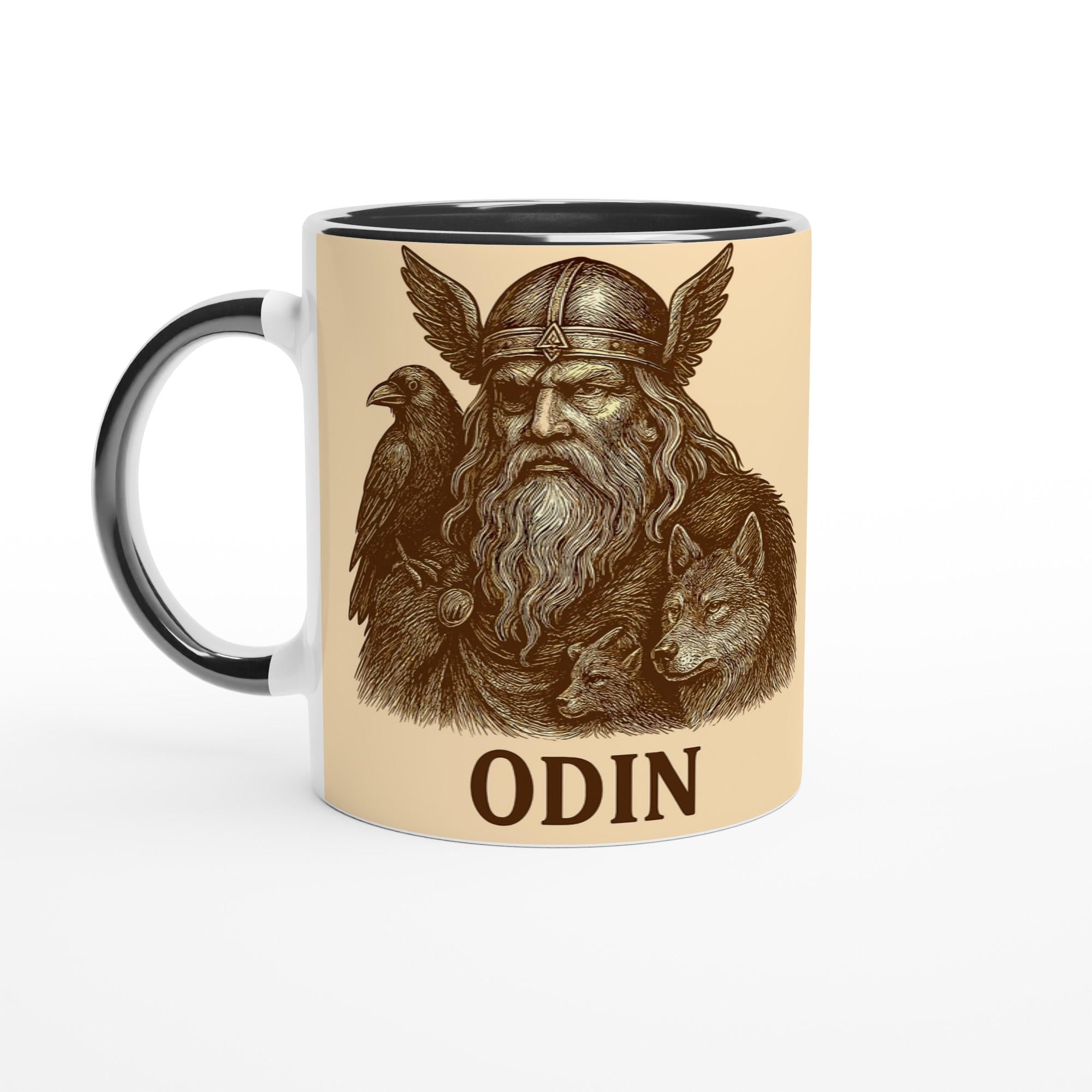 Odin mit wolf – Nordische Mythologie Illustration | Odin Artwork | Viking & Norse God Motiv | Mystisches Nordic Design