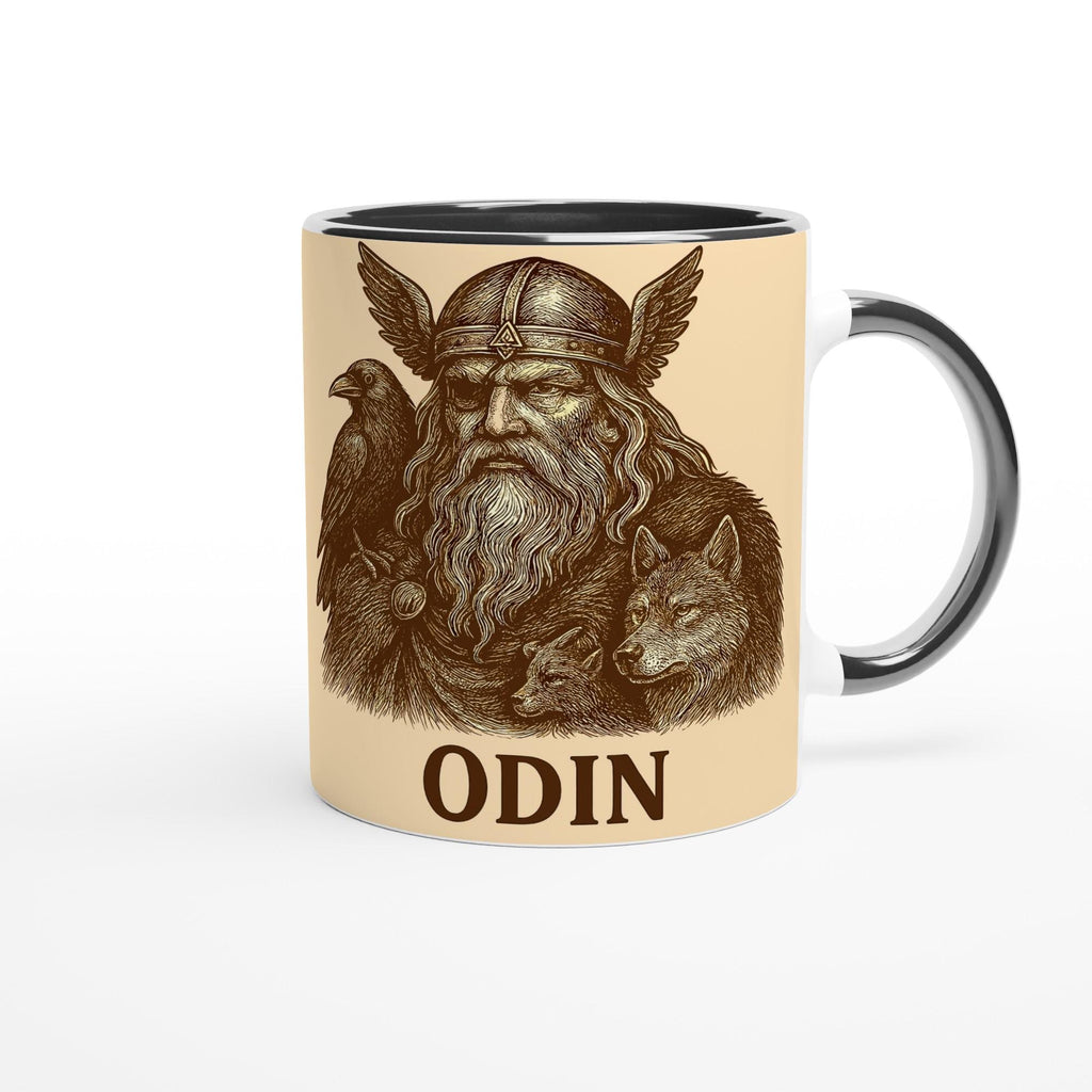 Odin mit wolf – Nordische Mythologie Illustration | Odin Artwork | Viking & Norse God Motiv | Mystisches Nordic Design