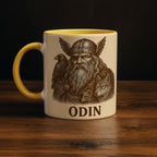 Odin mit wolf – Nordische Mythologie Illustration | Odin Artwork | Viking & Norse God Motiv | Mystisches Nordic Design
