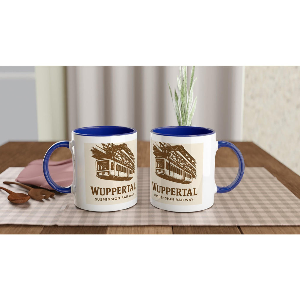 Wuppertal Schwebebahn Tasse – Vintage Retro Illustration – Suspension Railway – Nostalgie Geschenk – Wuppertal Souvenir – Retro Mug
