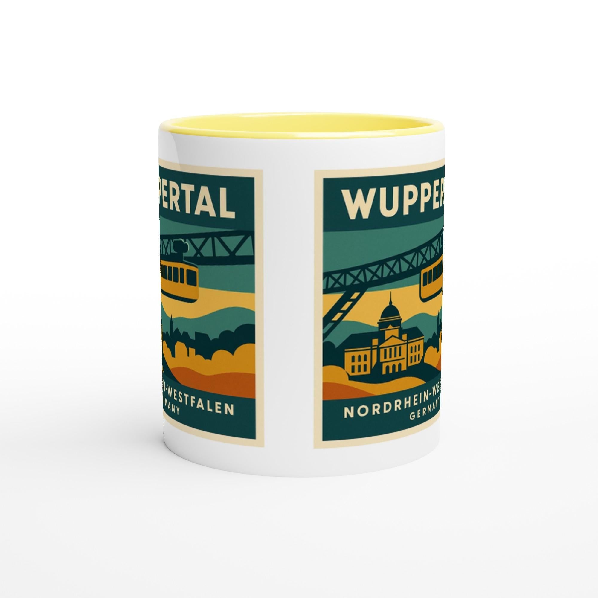 Wuppertal Skyline Tasse – Retro 70er Poster Style – Vintage City Mug – Wuppertal Geschenk – Architektur Tasse – Städte Souvenir