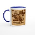 Tuffi Wuppertal Tasse – Vintage Sepia Illustration – Schwebebahn Elefant 1950 – Retro Stadtmotiv – Wuppertal Geschenk – Deutschland Souvenir