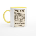 Tuffi Wuppertal Tasse – Minimal Line Art – Schwebebahn Elefant 1950 – Modernes Schwarz-Weiß Design – Wuppertal Geschenk – City Mug
