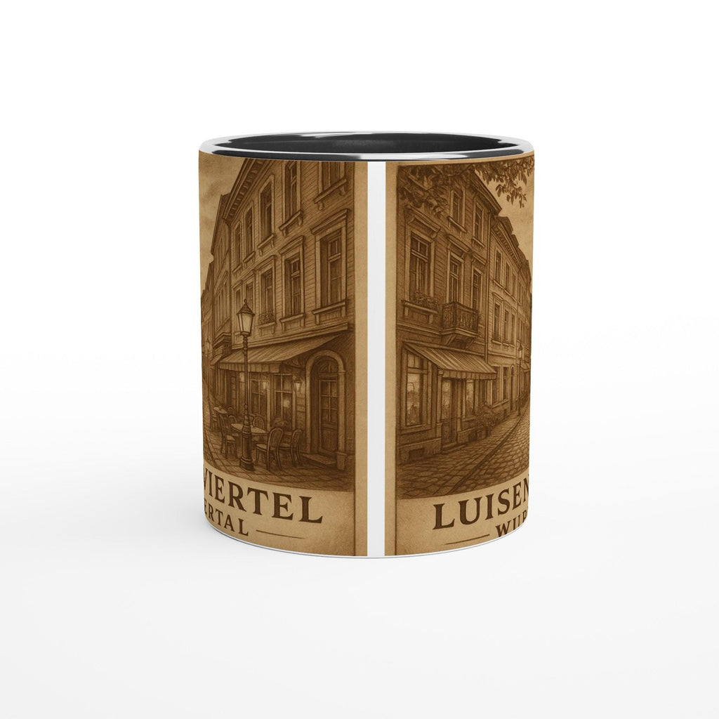 Luisenviertel Wuppertal Tasse – Sepia Vintage Illustration – Altstadt Motiv – Wuppertal Geschenk – Nostalgische Kaffee Tasse – City Mug