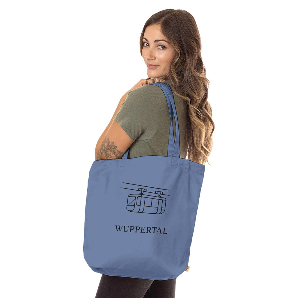 Wuppertal Schwebebahn Tote Bag – Organic Premium Baumwolltasche – Line Art Design – Nachhaltige Einkaufstasche – Wuppertal Geschenk