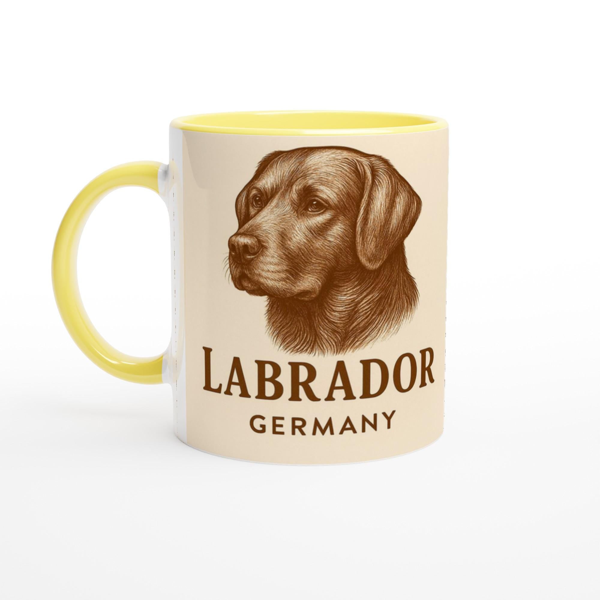 Labrador Tasse Vintage Sepia – Hunde Geschenk – Labrador Retriever Illustration – Tierliebhaber Geschenk – Nostalgische Hundetasse