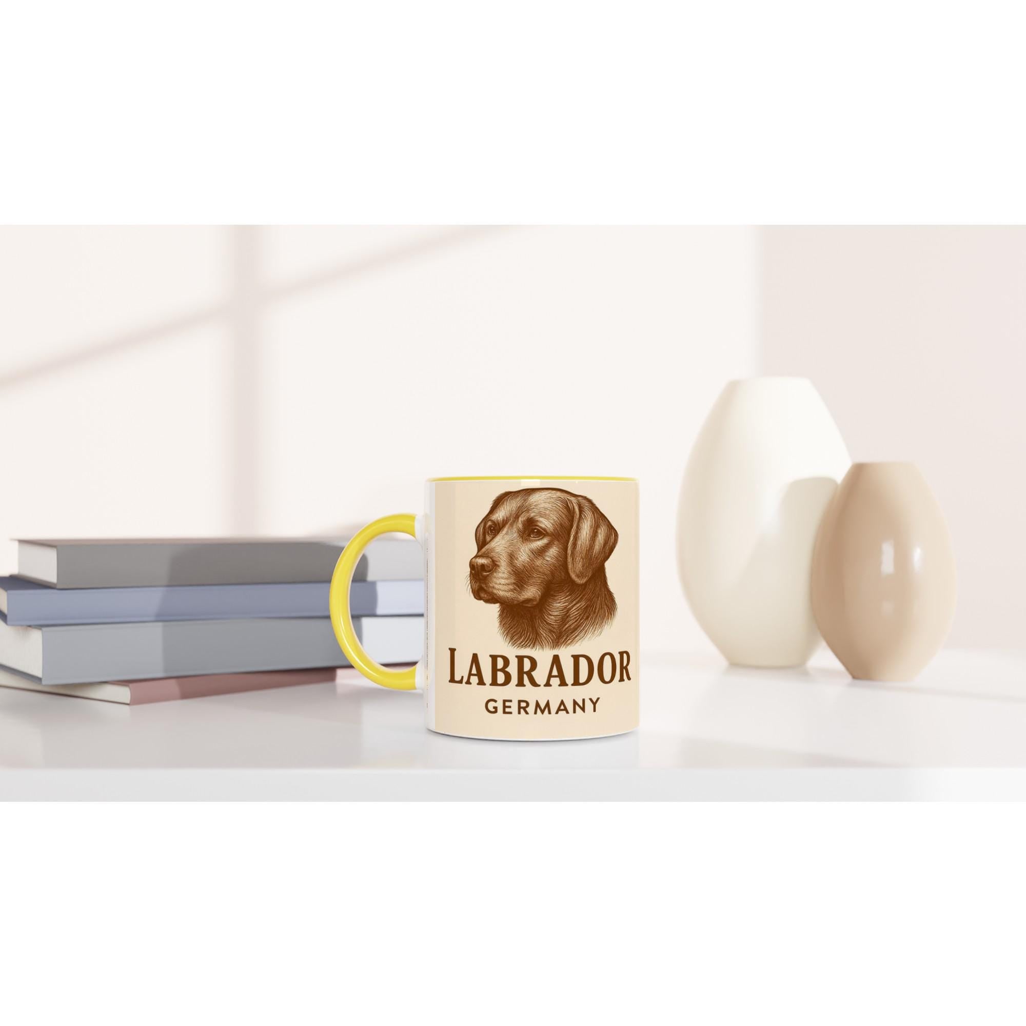 Labrador Tasse Vintage Sepia – Hunde Geschenk – Labrador Retriever Illustration – Tierliebhaber Geschenk – Nostalgische Hundetasse
