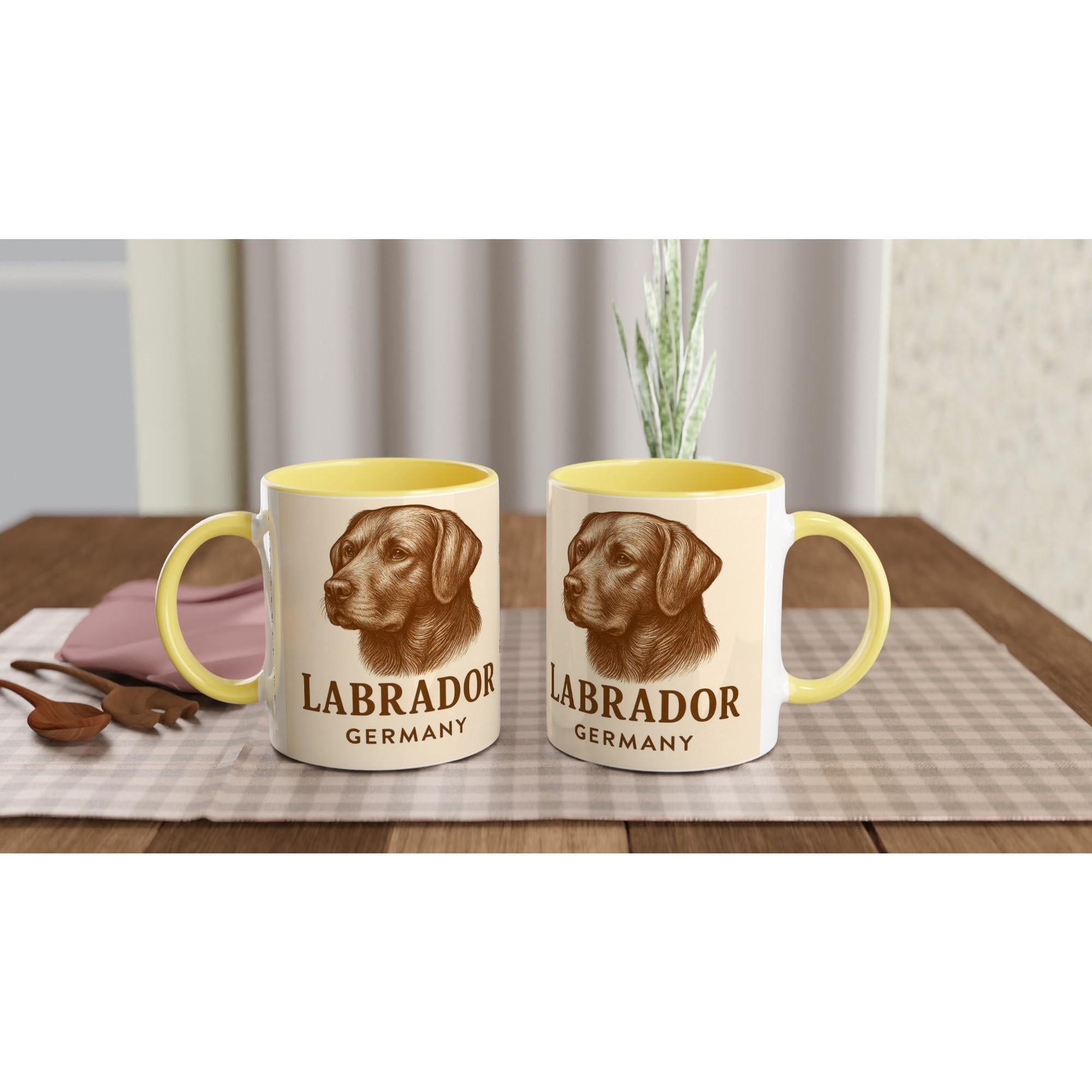 Labrador Tasse Vintage Sepia – Hunde Geschenk – Labrador Retriever Illustration – Tierliebhaber Geschenk – Nostalgische Hundetasse