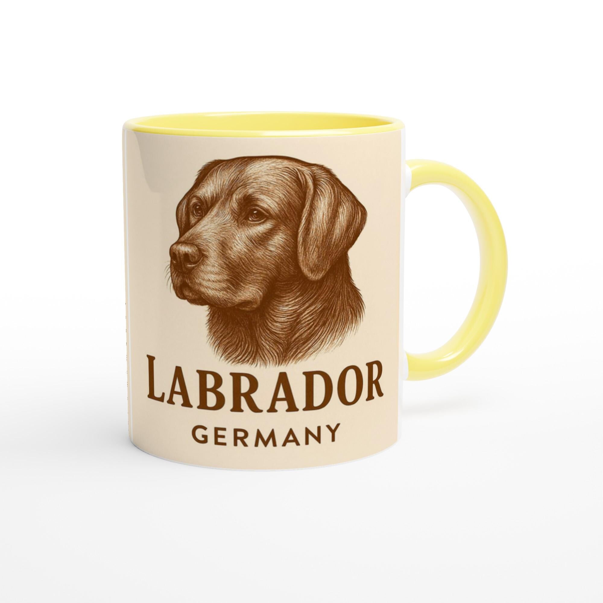 Labrador Tasse Vintage Sepia – Hunde Geschenk – Labrador Retriever Illustration – Tierliebhaber Geschenk – Nostalgische Hundetasse