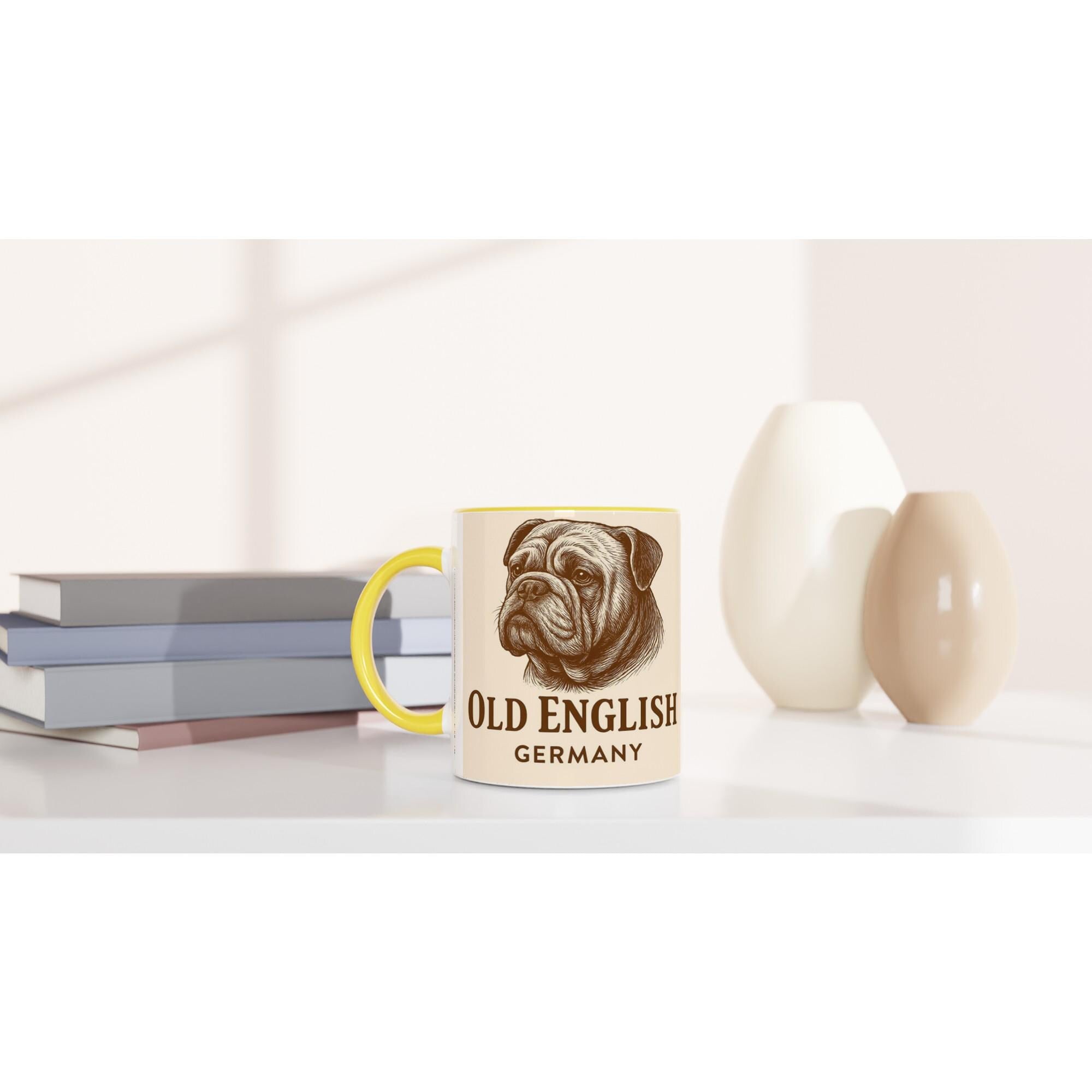 Old English Bulldog Tasse – Sepia Vintage Portrait – Old English Bulldogger Kunst – Deutschland Geschenk – Haustier Liebhaber Becher
