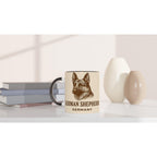 German Shepherd Tasse – Vintage Sepia Hunde Portrait – Deutscher Schäferhund Geschenk – Dog Lover Mug – Haustier Illustration Retro