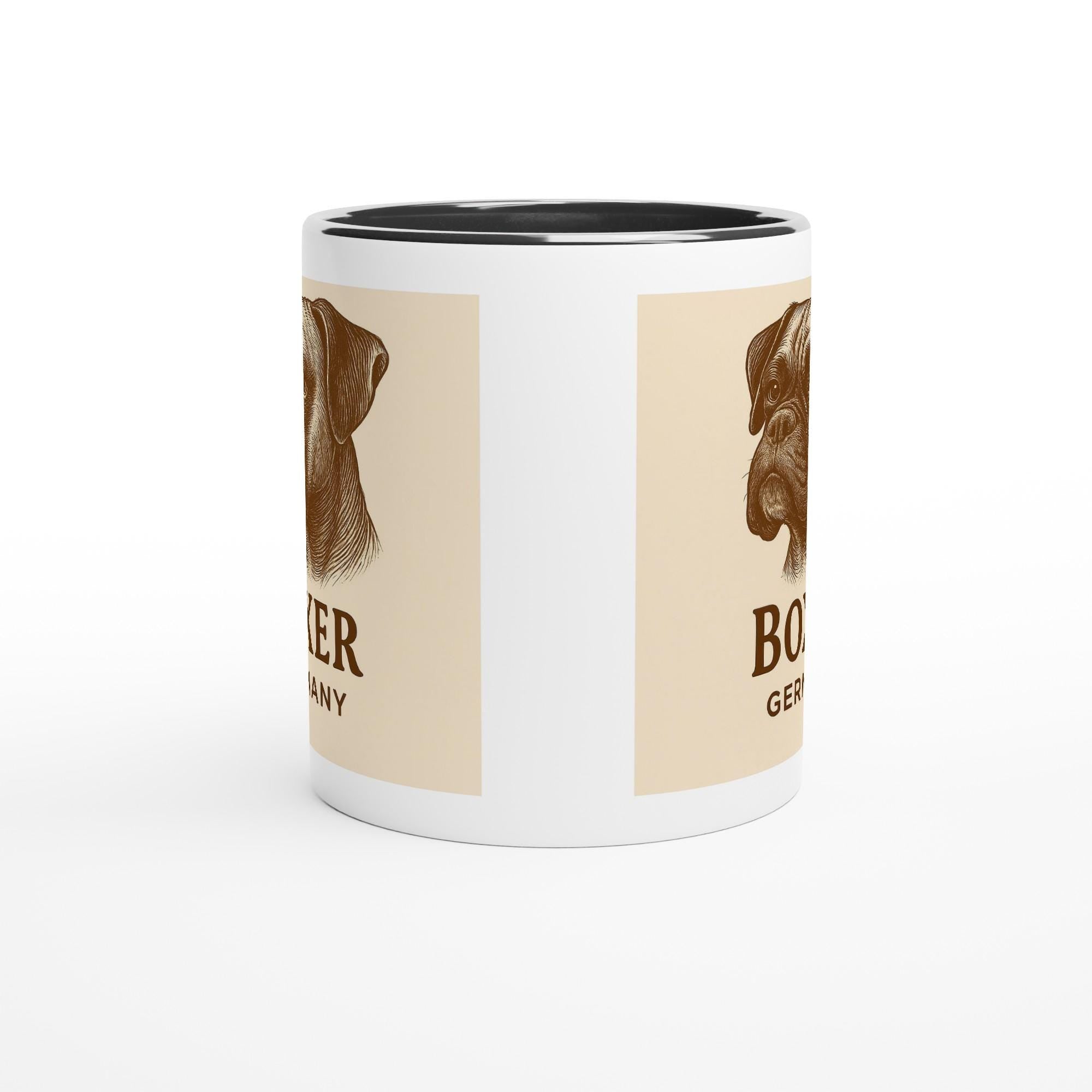 Boxer Tasse – Vintage Sepia Portrait – Deutscher Boxer Hund – Rasse Illustration – Geschenk für Boxer-Fans – Hunde Liebhaber Becher